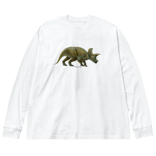 Triceratops horridus(トリケラトプス ・ホリドゥス)着彩画 Big Long Sleeve T-Shirt