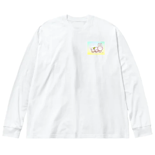 3匹電車ごっこけあうさ Big Long Sleeve T-Shirt