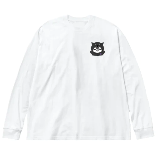 ナギねこ クロ ビッグシルエットロングスリーブTシャツ