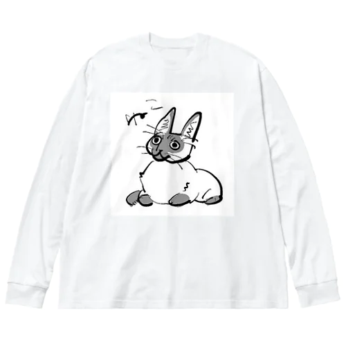 ねこ ビッグシルエットロングスリーブTシャツ