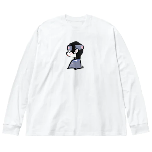 キツネ目さん／ムラサキヘアバンド ビッグシルエットロングスリーブTシャツ