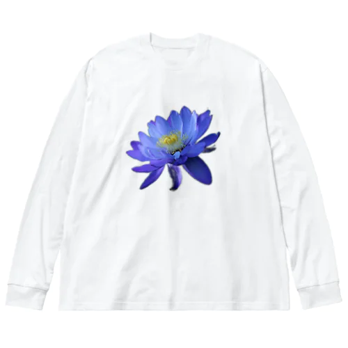 青色と白色の蓮 Big Long Sleeve T-Shirt