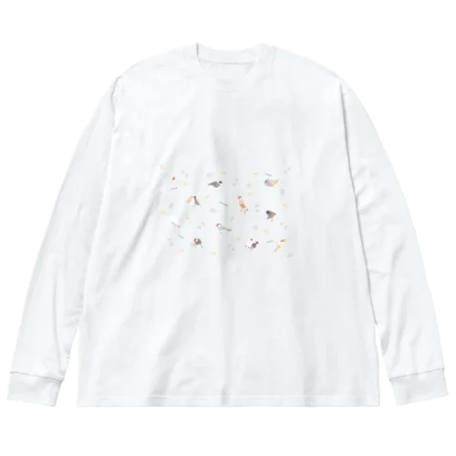 文鳥たちクリア Big Long Sleeve T-Shirt