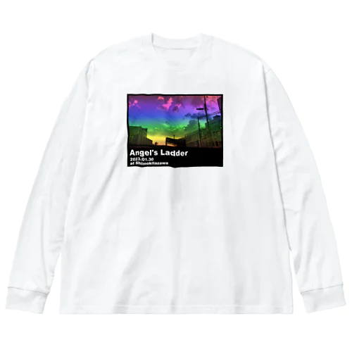 【👼開運👼】下北天使の梯子（英語表記・日付入り・レインボーカラー）グッズ Big Long Sleeve T-Shirt