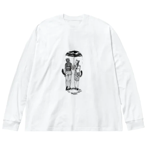 ネコの相合い傘 Big Long Sleeve T-Shirt