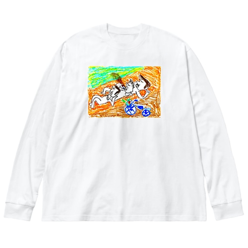 八王子の川沿いでチルする3人のヤンキー Big Long Sleeve T-Shirt