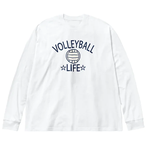 バレーボール(volleyball)アイテム・デザイン・チームTシャツ・クラブTシャツ・排球・はいきゅう・得点・ボール・選手・ポジション・部活・スポーツ・シンプル・かっこいい・かわいい・チームワーク ビッグシルエットロングスリーブTシャツ