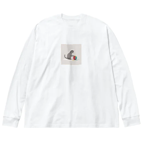 毛糸と子にゃんこ Big Long Sleeve T-Shirt