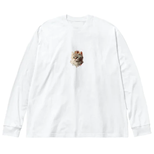 王冠にゃんこ ビッグシルエットロングスリーブTシャツ