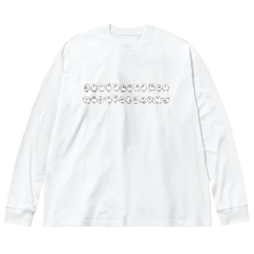 横2列！ぽめばやし 黒 ビッグシルエットロングスリーブTシャツ