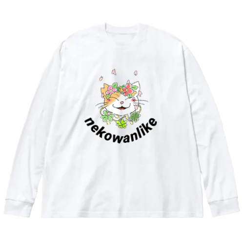 nekowanlikeさくら猫 ビッグシルエットロングスリーブTシャツ