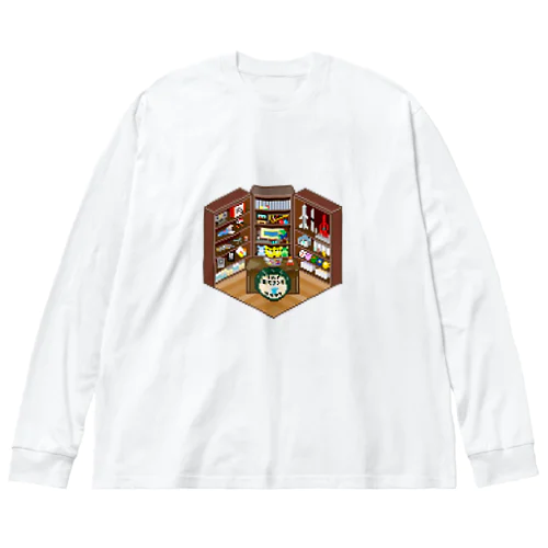岡田斗司夫ゼミスタジオ風なピクセルルームTシャツ ビッグシルエットロングスリーブTシャツ