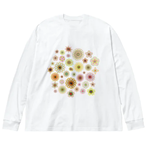 やさしい色合いの花柄 ビッグシルエットロングスリーブTシャツ