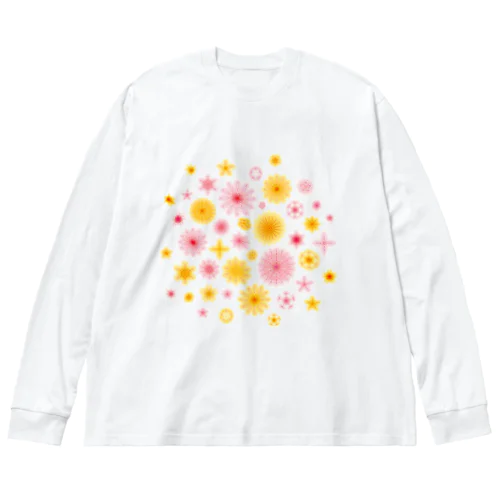 華やかな色合いの花柄 ビッグシルエットロングスリーブTシャツ