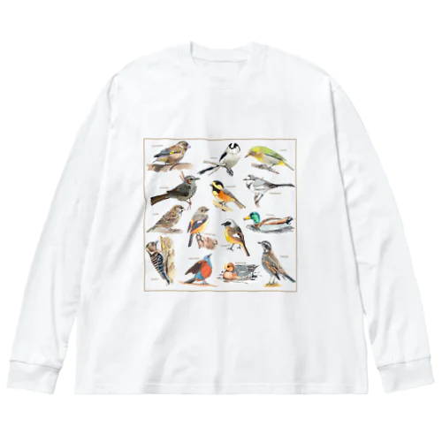 野鳥集合イラストB Big Long Sleeve T-Shirt