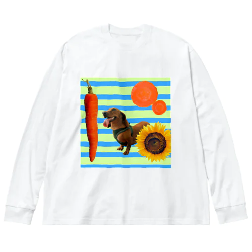 犬とにんじん ビッグシルエットロングスリーブTシャツ