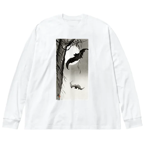 小原古邨　月に蝙蝠（コウモリ）Ohara Koson / Bats under the full moon Big Long Sleeve T-Shirt