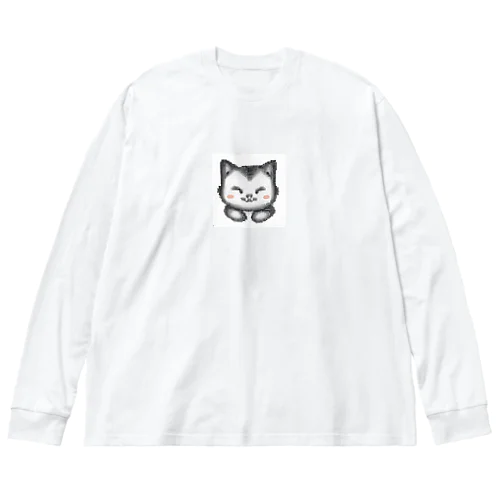 ドット絵猫ちゃん ビッグシルエットロングスリーブTシャツ