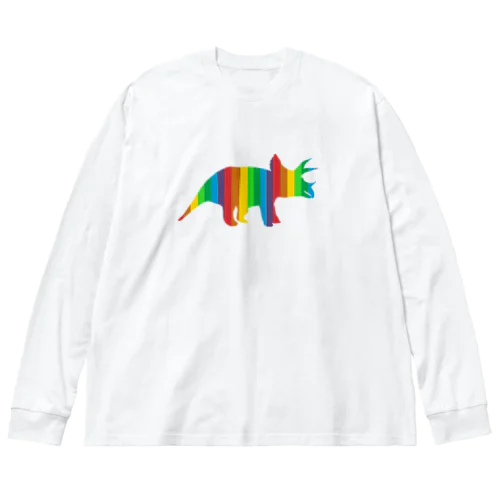 カラフルなトリケラトプス Big Long Sleeve T-Shirt