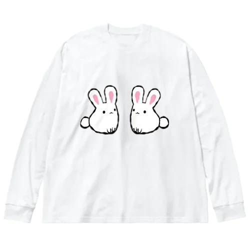 二羽のもちふわうさぎ ビッグシルエットロングスリーブTシャツ