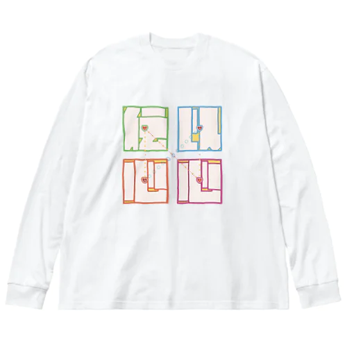 スクエア以心伝心 Big Long Sleeve T-Shirt