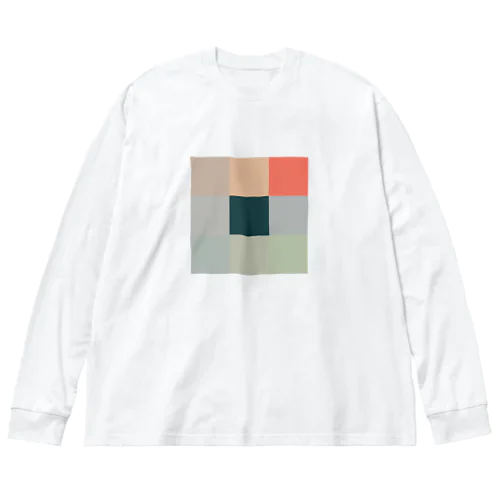 印象、日の出 - 3×3 のドット絵 ビッグシルエットロングスリーブTシャツ