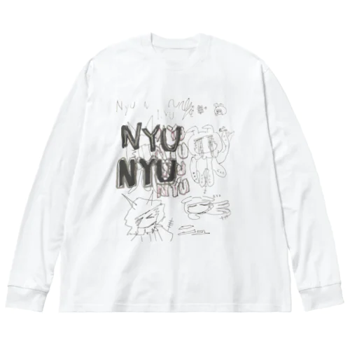 らくがきにゅちゃん Tシャツ ビッグシルエットロングスリーブTシャツ