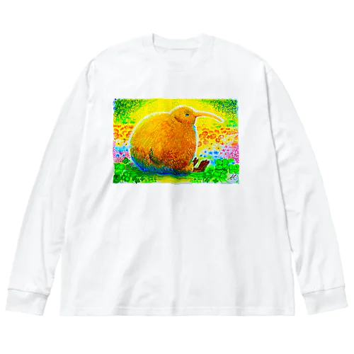 キウイくんのひなたぼっこ 루즈핏 롱 슬리브 티셔츠