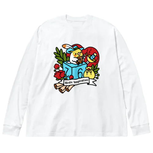 Chubby Bird オカメインコとマンドリン　Birdic Inspiration 2 ビッグシルエットロングスリーブTシャツ