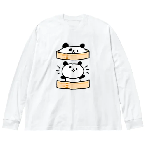 しょぼいパンダ（せいろ） ビッグシルエットロングスリーブTシャツ