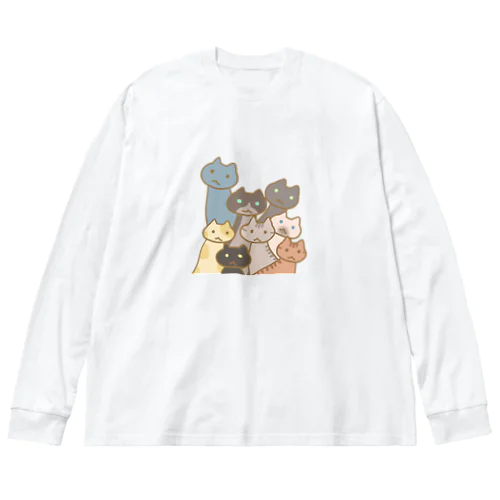 にゃんこ大集合 ビッグシルエットロングスリーブTシャツ