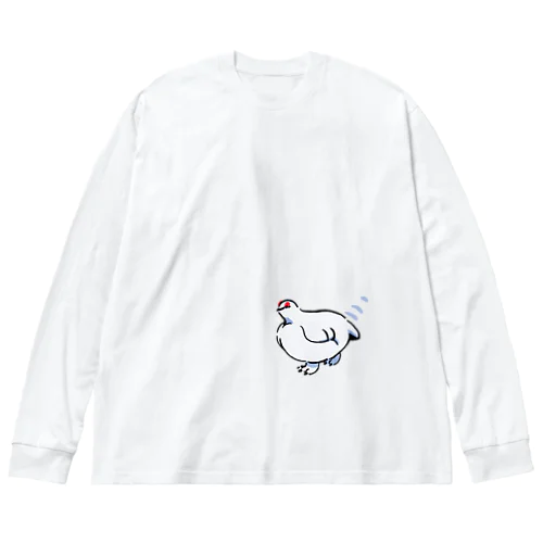 こっちに来るライチョウさん ビッグシルエットロングスリーブTシャツ