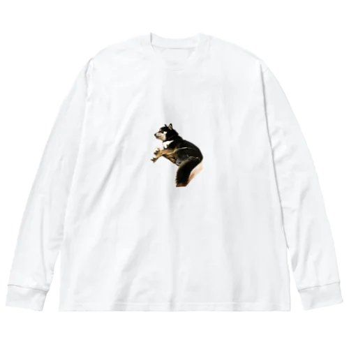 黒柴犬　ジョシーバ　癒し ビッグシルエットロングスリーブTシャツ