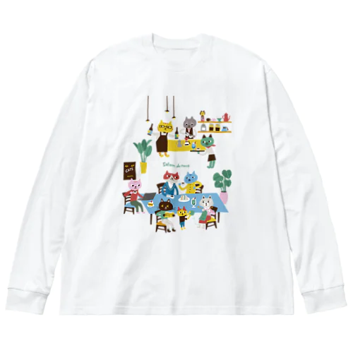 猫民salon de necoバージョンその2【保護猫寄付220円】 Big Long Sleeve T-Shirt