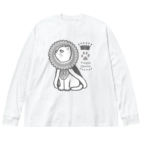 エリザベスカラー猫 ビッグシルエットロングスリーブTシャツ