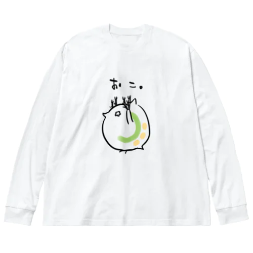 ミジンコ (おこ) 루즈핏 롱 슬리브 티셔츠