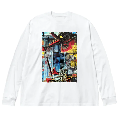 バスキアの絵画風イラスト Big Long Sleeve T-Shirt