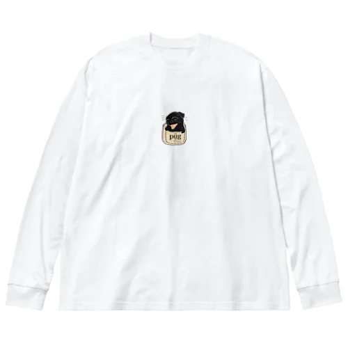 ほしい衝動が止まらない！黒パグポケットグッズ Big Long Sleeve T-Shirt