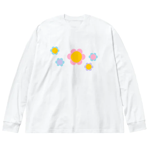 フラワー　ミックス　Mixed Coloured Flowers ビッグシルエットロングスリーブTシャツ