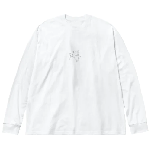 困っている天を指すおじさん Big Long Sleeve T-Shirt