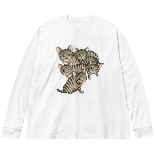 キジトラ軍団 Big Long Sleeve T-Shirt