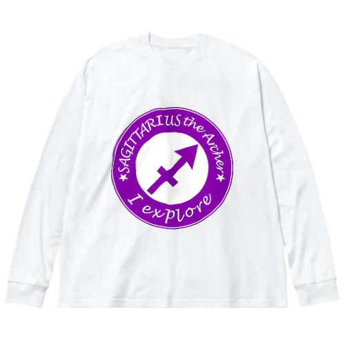 12星座キーフレーズ&パワーカラー～いて座～ / 12 zodiac key phrase & power colour - Sagittarius - Big Long Sleeve T-Shirt