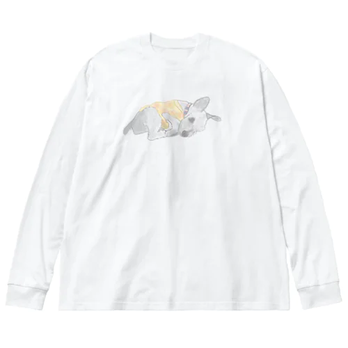 お昼寝シュナウザー ビッグシルエットロングスリーブTシャツ