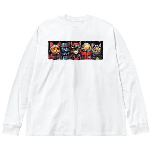 勇気ある5人のネコ探検家たち Big Long Sleeve T-Shirt