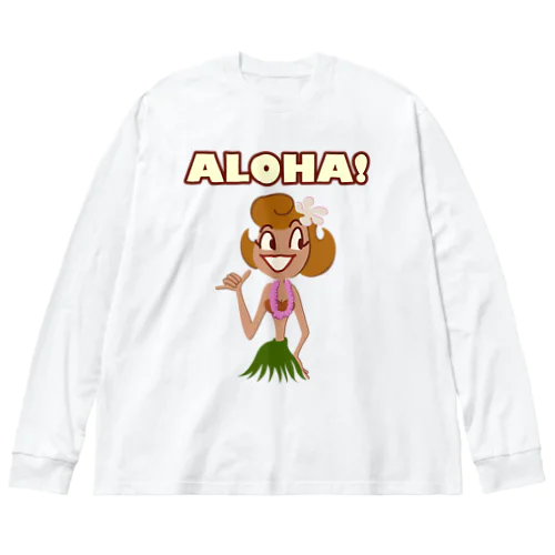 ALOHA Hula Girl Big Long Sleeve T-Shirt