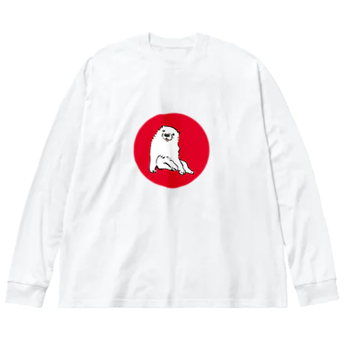 長沢芦雪の「あの犬」※日の丸バージョン Big Long Sleeve T-Shirt