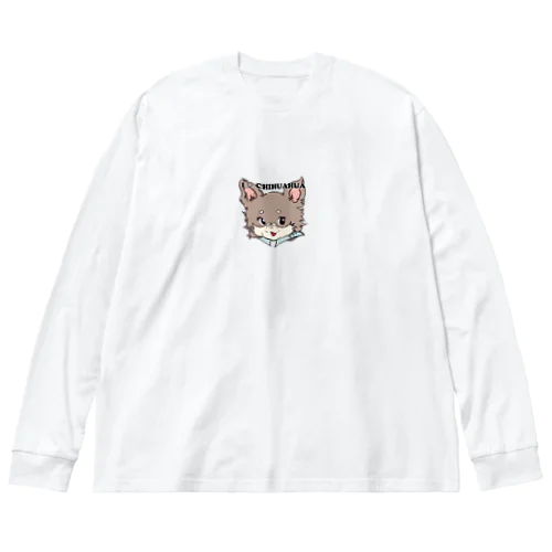 チワワ-チョコタン「I♡CHIHUAHUA」 ビッグシルエットロングスリーブTシャツ