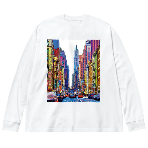 ニューヨーク ブロードウェイの喧騒 Big Long Sleeve T-Shirt