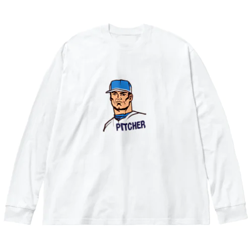 Pitcherくん01 ビッグシルエットロングスリーブTシャツ