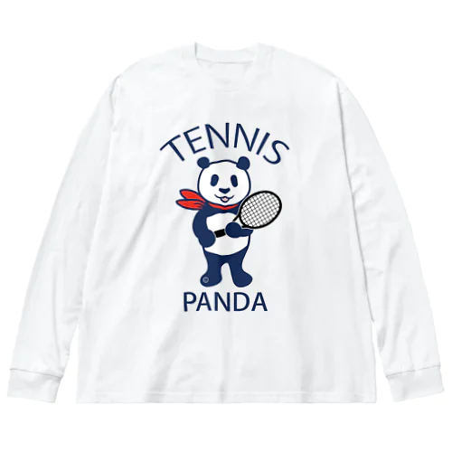 パンダ・テニス・全身・イラスト・ラケット・TENNIS・アイテム・デザイン・ガット・スポーツ・Tシャツ・サーブ・かっこいい・かわいい・選手・画像・ボール・王子・絵・オリジナル（C） Big Long Sleeve T-Shirt